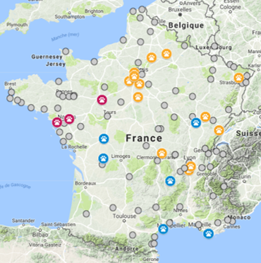 Carte refuges animaux laboratoire juin 2018